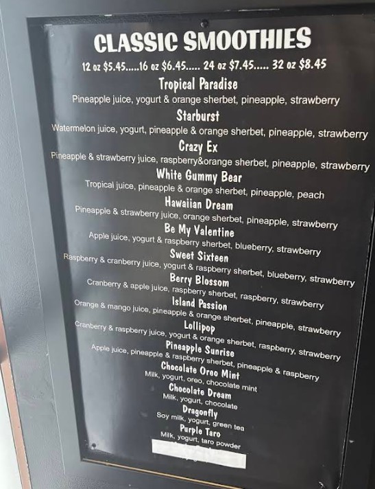 JUJUBAR Menu | Fresh Juices and Healthy Drinks in Riverside