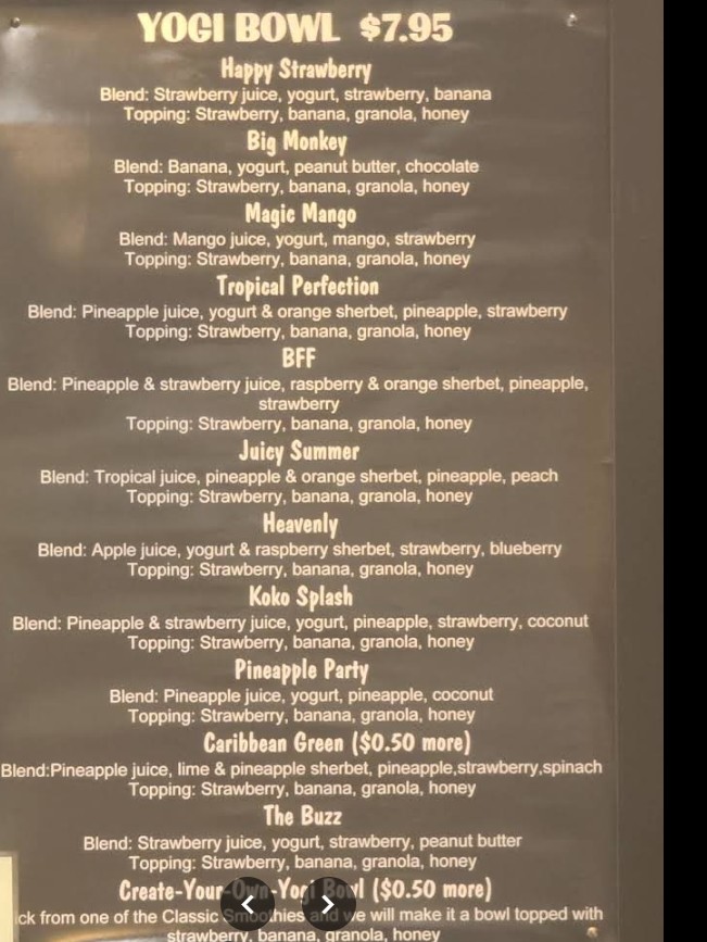 JUJUBAR Menu | Fresh Juices and Healthy Drinks in Riverside